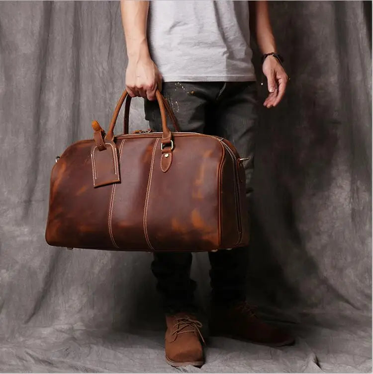 Leather Duffle Handbag