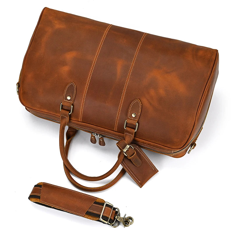 Leather Duffle Handbag