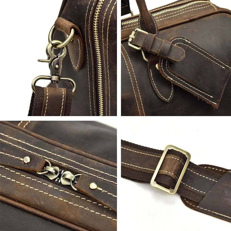 Leather Duffle Handbag