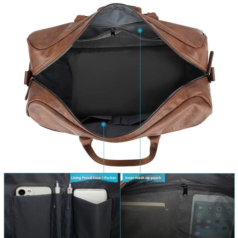 Leather Duffle Handbag